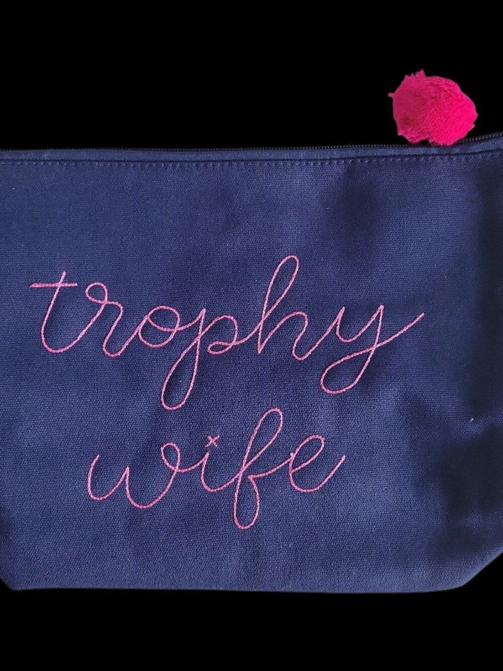 Trophy Wife Oversized Makeup Bag Blue Pink Cosmetic Travel Toiletry Pouch NWT - Picture 4 of 4